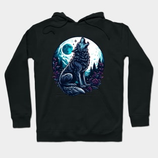 Wolf Howling at the Moon Hoodie